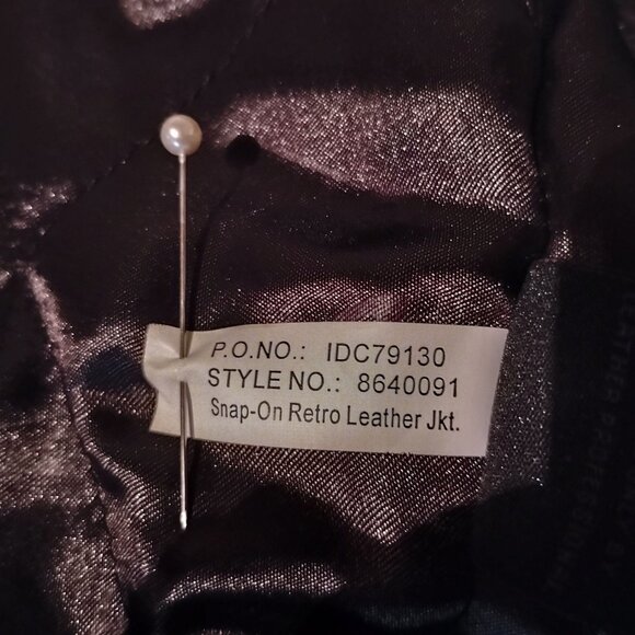 Men's Size Large Retro Snap On Full Zip Dk Brown Leather Bomber Jacket  #8640091 - Picture 11 of 11